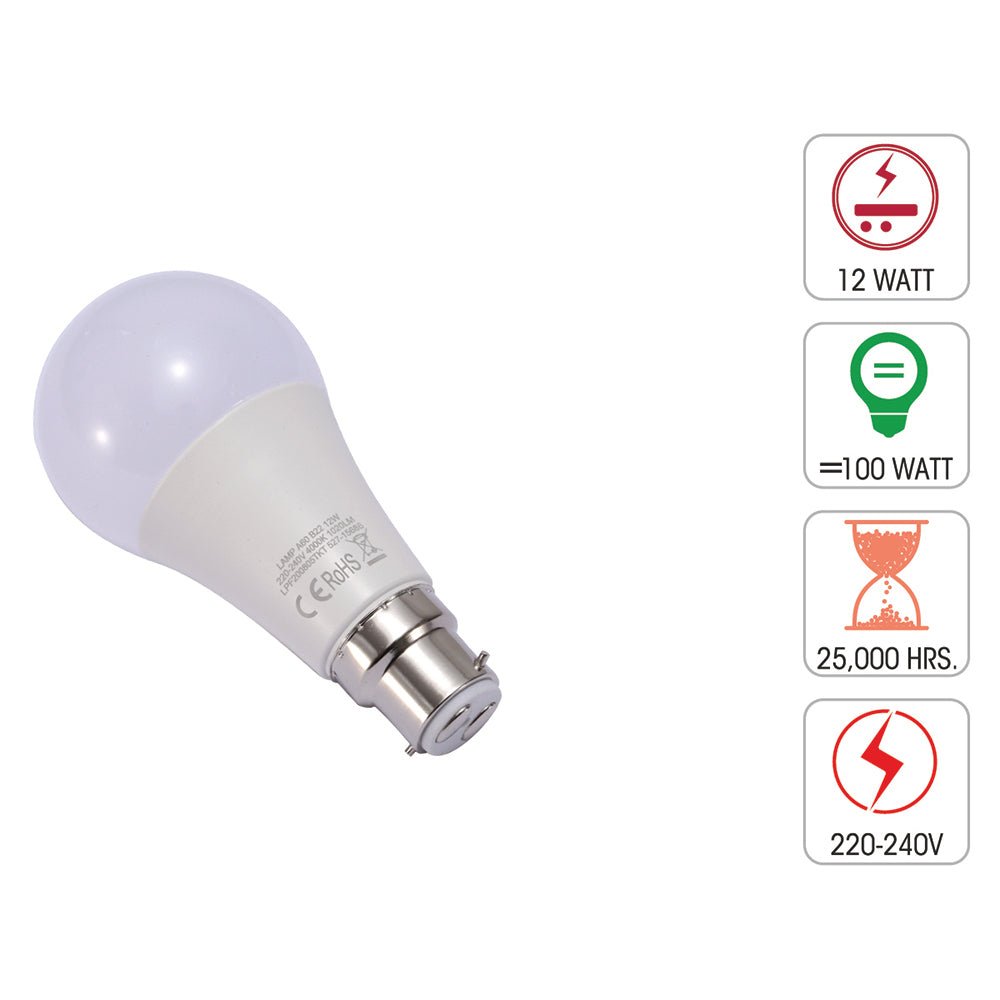Technical specification of  leo led gls bulb a60 b22 bayonet cap 12w 4000k cool white pack of 6/10 2700k warm white