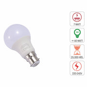 Technical specification of  leo led gls bulb a60 b22 bayonet cap 7w 2700k warm white pack of 6/10 4000k cool white