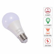 Technical specification of  virgo led gls bulb a60 dimmable e27 edison screw 10w 4000k cool white pack of 2