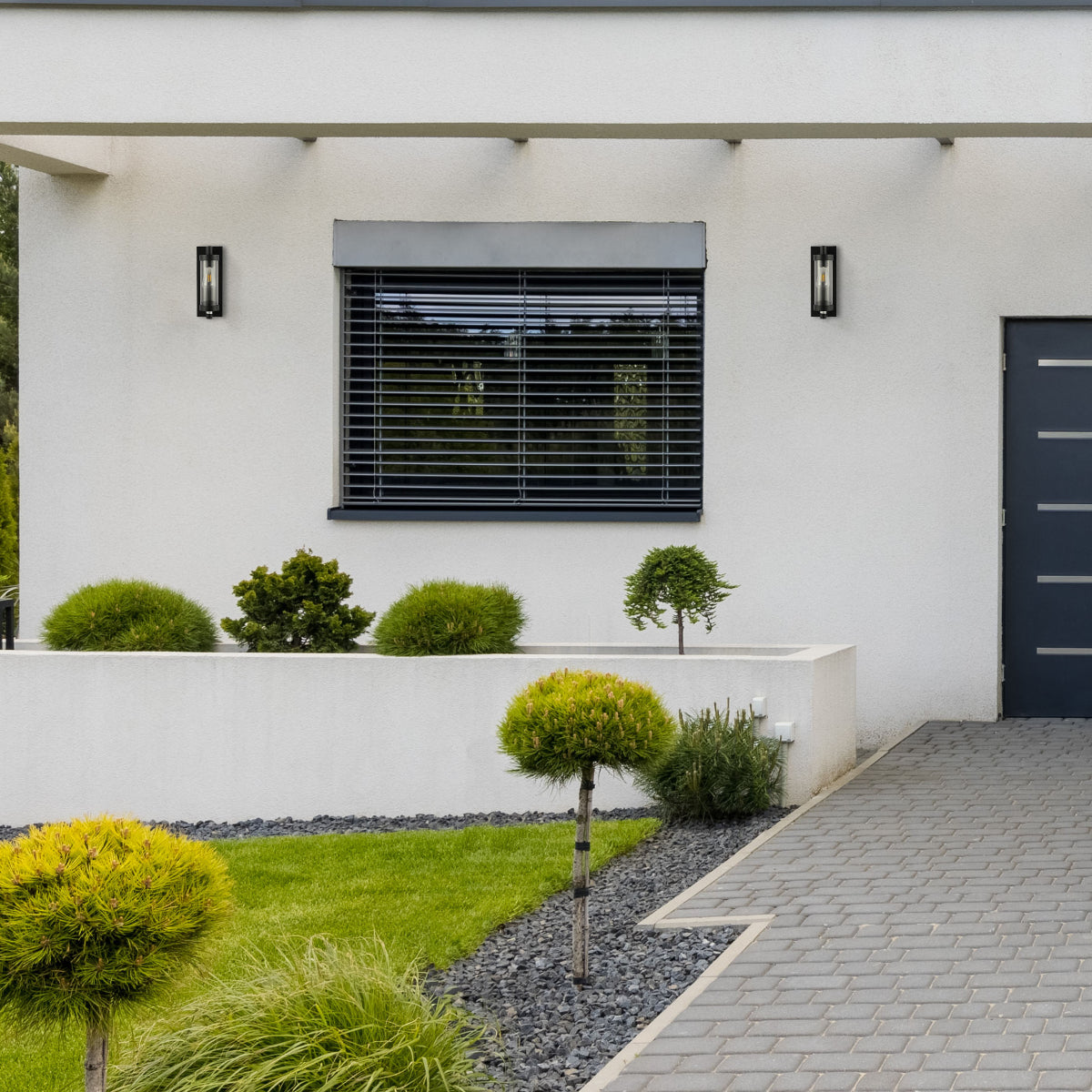 Usage of Timeless Elegance Wall Sconce - Durable Glass & Aluminum, E27 Compatible Outdoor/Indoor Light 182-03413