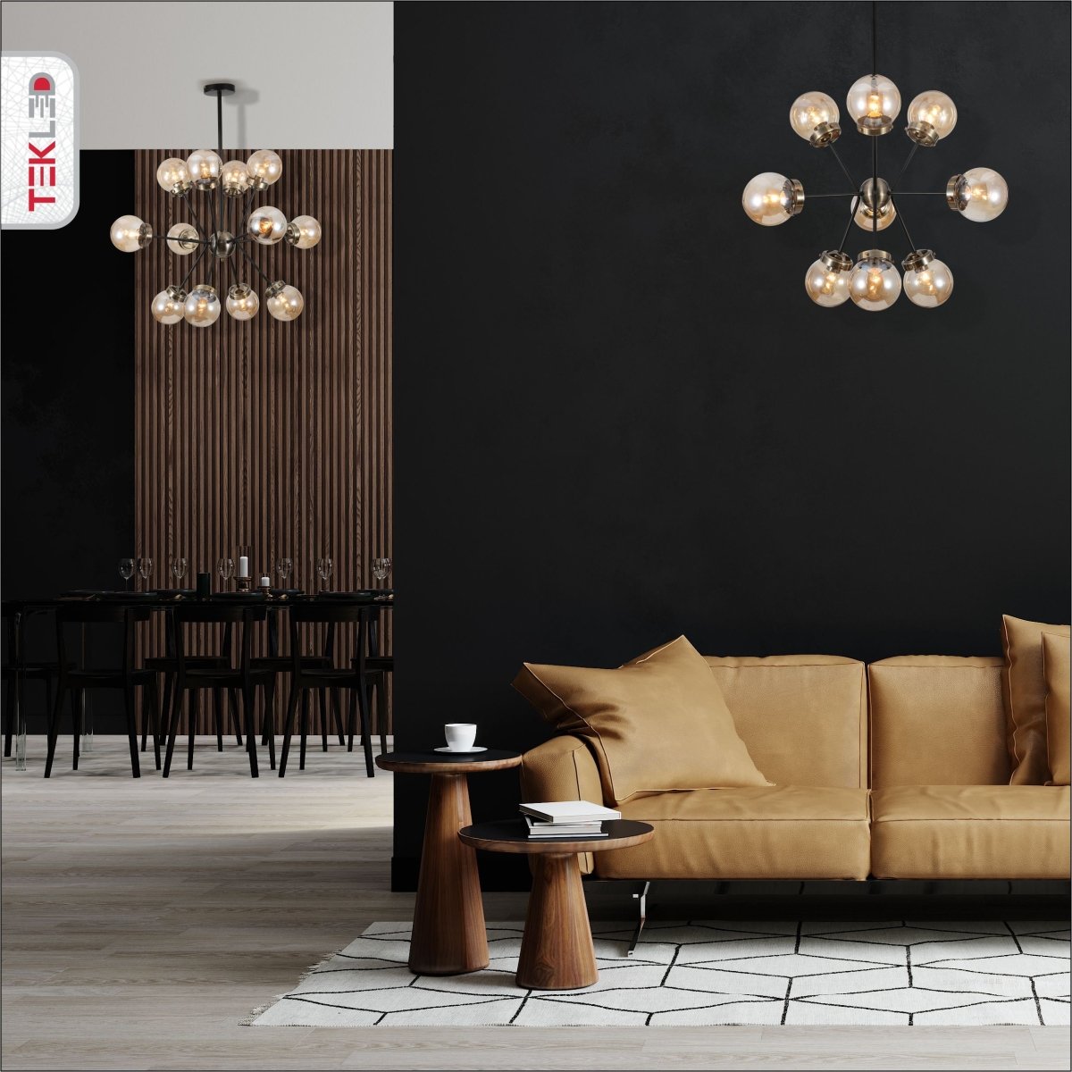 Amber Glass Globe Black And Antique Brass Semi Flush Ceiling Light 12Xe27 living room