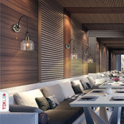 Amber Glass Pendant Wall Light E27 And Pull Down Switch in indoor restaurant cafe