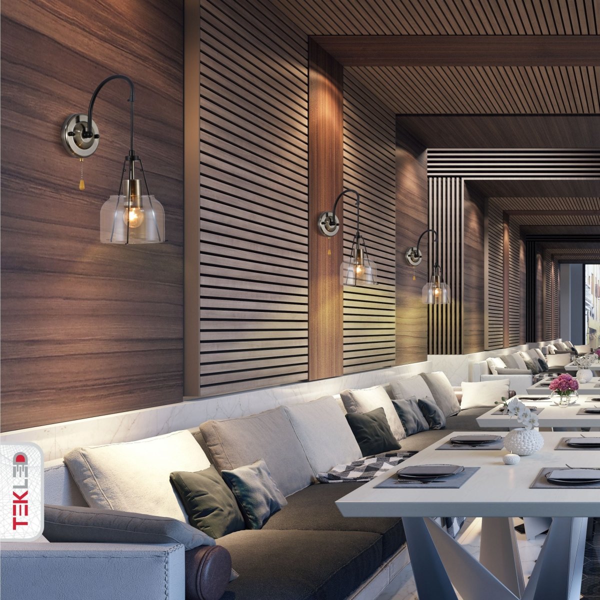 Amber Glass Pendant Wall Light E27 And Pull Down Switch in indoor restaurant cafe