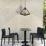 Interior application of Black Metal Pyramid Cage Pendant Ceiling Light with E27 | TEKLED 150-17948