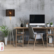 Tripod white drum floor lamp with e27 fitting alternative view as used in a living room