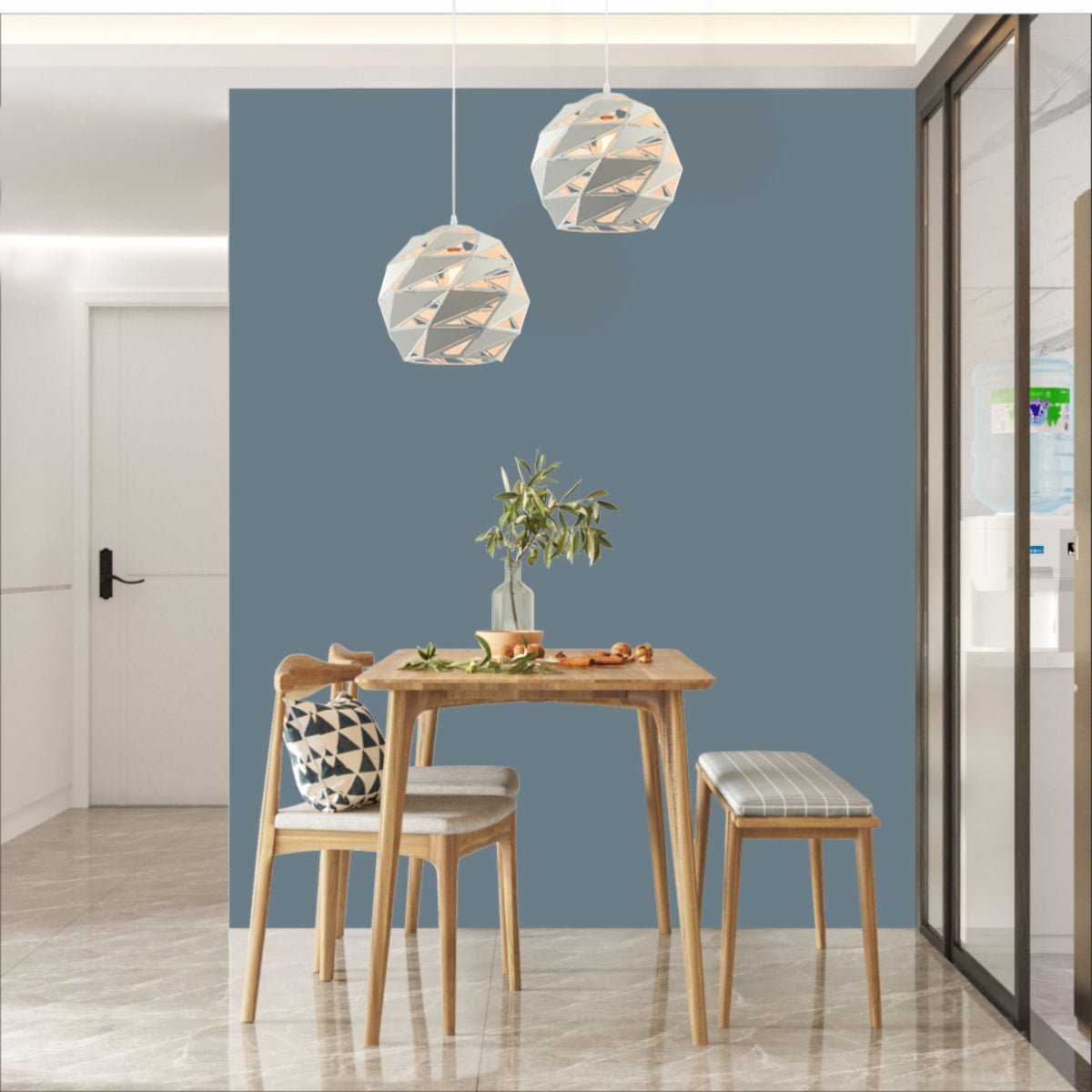 Indoor usage of White Dome Laser Cut Metal Pendant Ceiling Light with E27 | TEKLED 150-17820