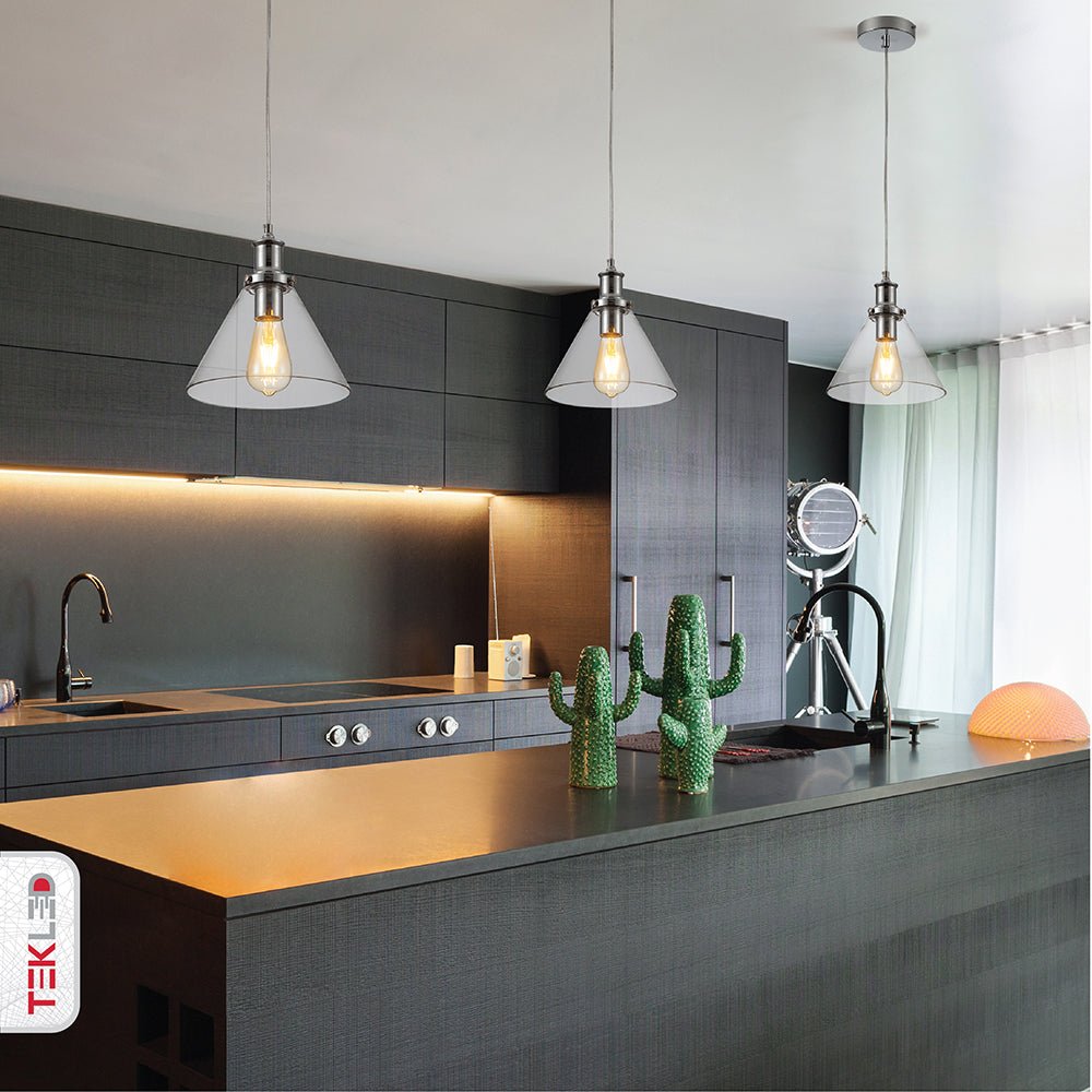 Chrome pendant lights for 2024 kitchen island