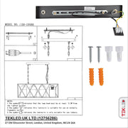 User manual and box content of black cuboid metal amber cylinder glass island chandelier with 4xe27 fitting