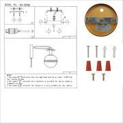 User manual for Amber Globe Glass Gold Ellipse Metal Body Modern Wall Light with Pull Down Switch E27 Fitting | TEKLED 151-19784
