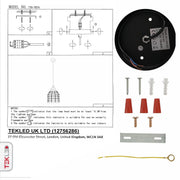 User manual for Black Cage Metal Pendant Light with E27 Fitting | TEKLED 156-19514
