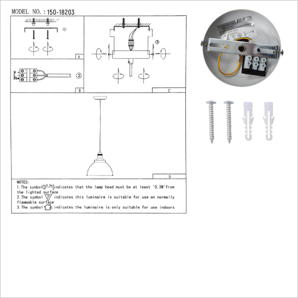 User manual for Brooklyn Vintage Metal Dome Pendant Light Pewter Copper  Bronze E27  | TEKLED 150-18203