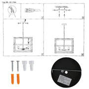 User manual for Caged Cuboid Rectangle Candle Lantern Nautical Pendant Ceiling Light with 4xE14 Gold Black Finishing | TEKLED 159-17866