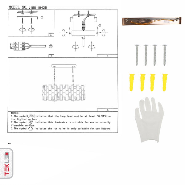 User manual for Coffin Stone Gold Metal Castle Crystal Island Chandelier Ceiling Light with 8xE14 Fitting | TEKLED 158-19425