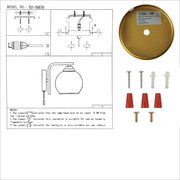 User manual for Gold L shape Metal Amber Dome Glass Wall Light E27 with Pull Down Switch | TEKLED 151-19768