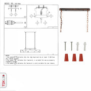 User manual for Iron Industrial Island Chandelier 4xE27 | TEKLED 159-17854