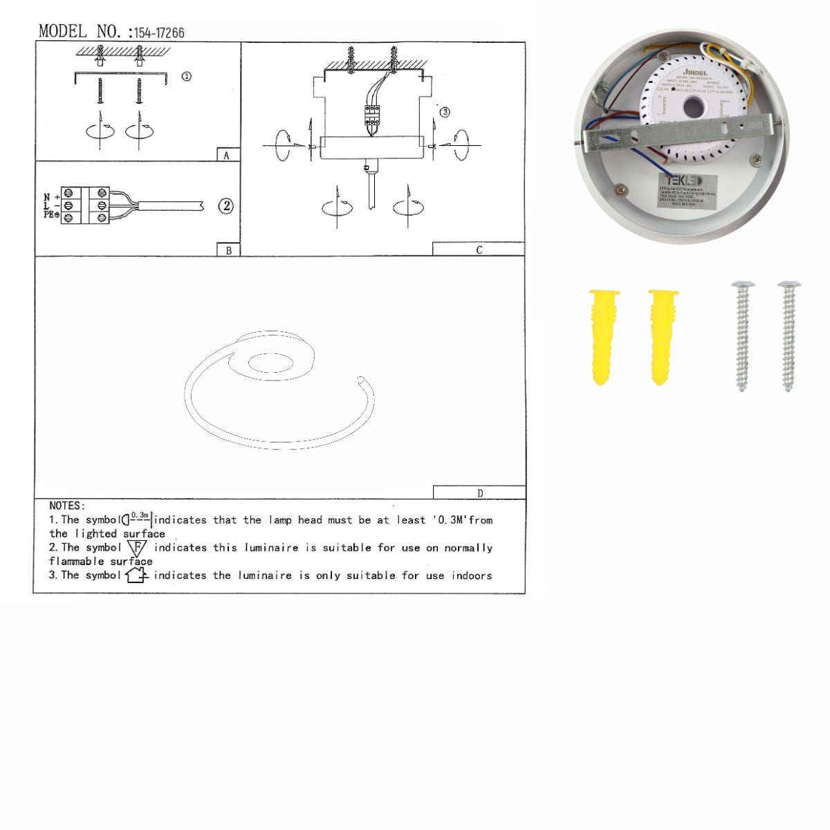 User manual for LED Spiral White Finishing 30W CCT Change Dimmable Contemporary Nordic Scandinavian Flush Ceiling Light with Remote Control | TEKLED 154-17266