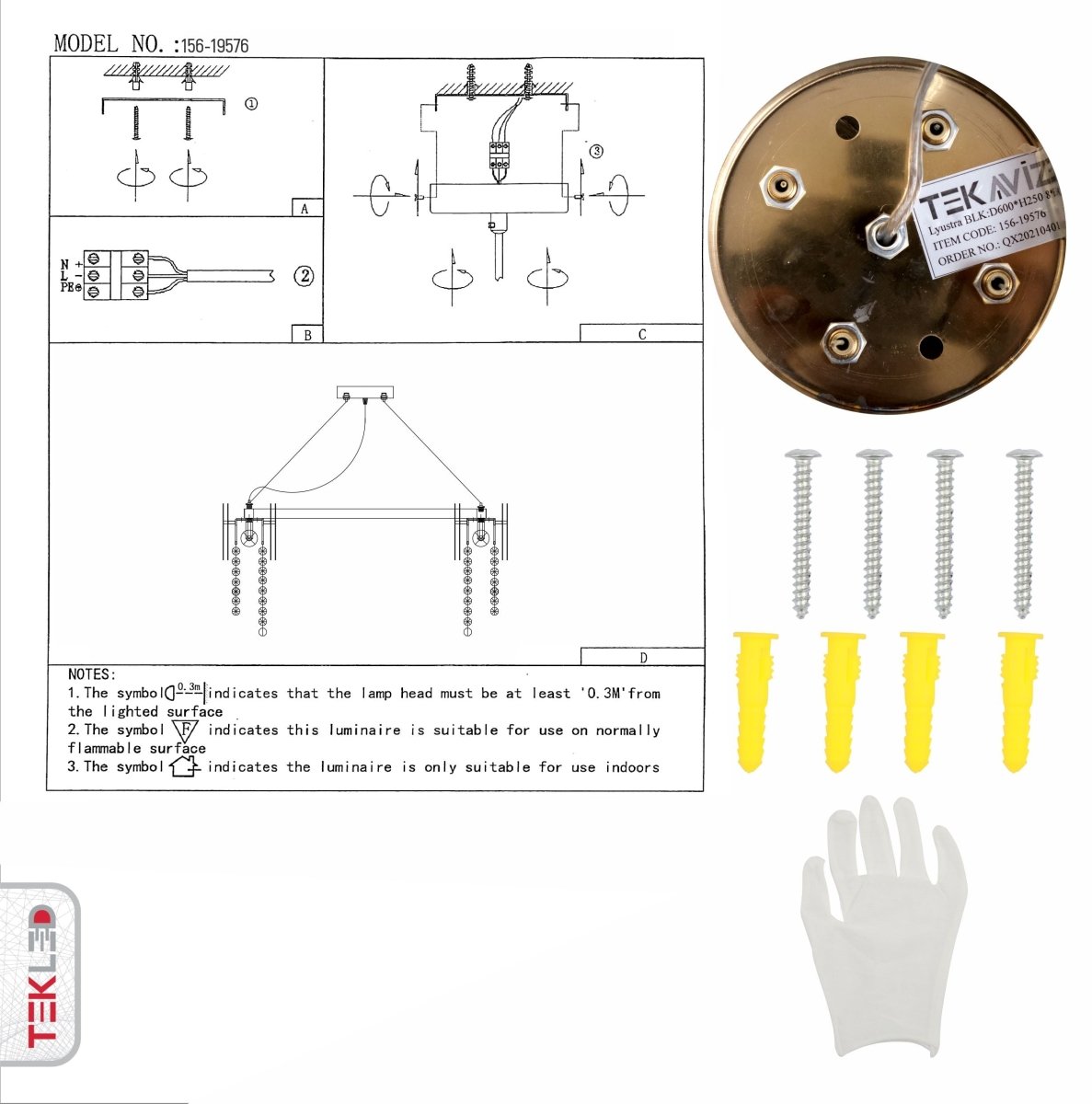 User manual for Octagon Crystal Gold Metal Chandelier D600 with 8xE14 Fitting | TEKLED 156-19576