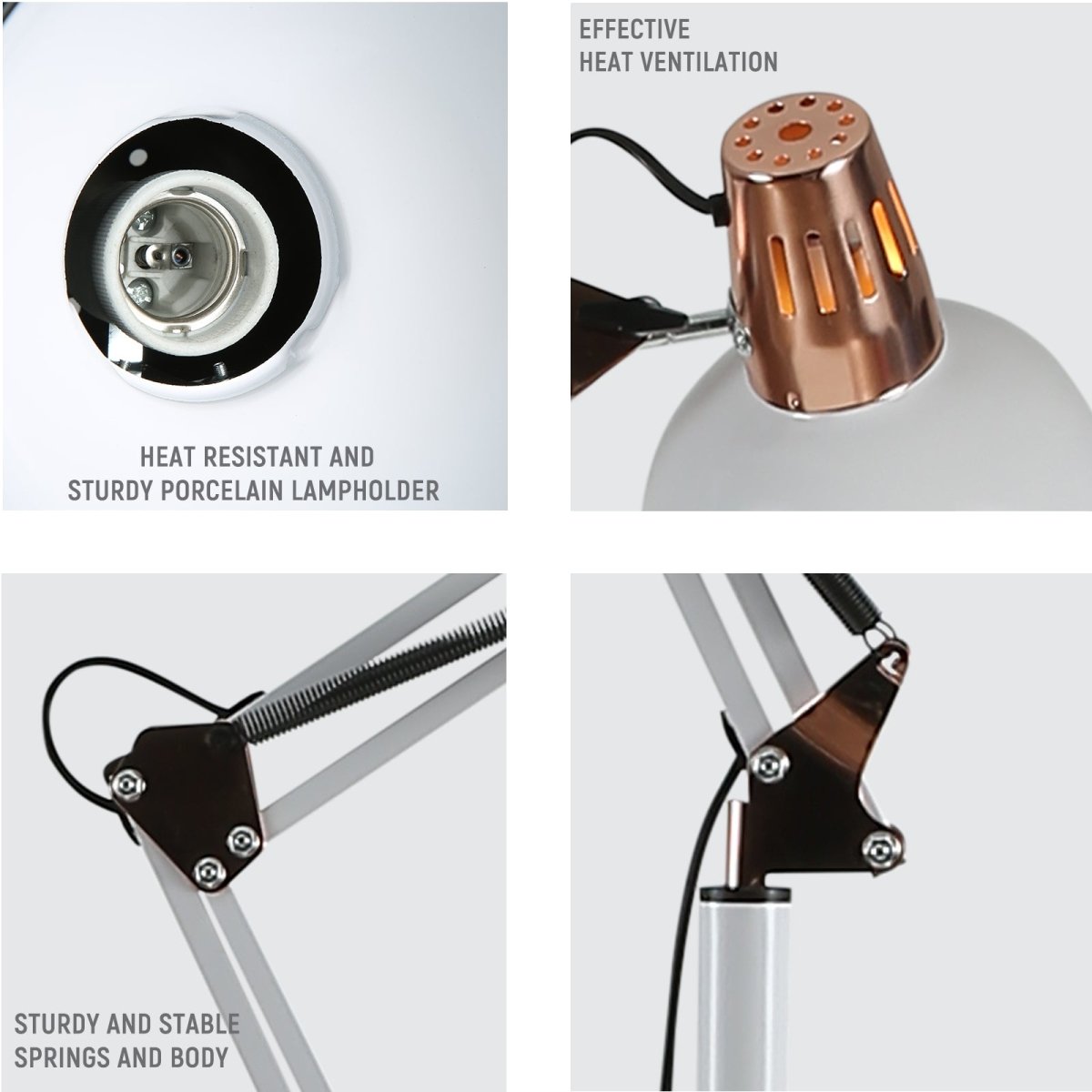 User manual for Swing Arm Architect Model Floor Lamp E27 White and Copper | TEKLED 130-03347