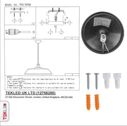 User manual and box content of rusty brown metal step flat pendant light l with e27 fitting
