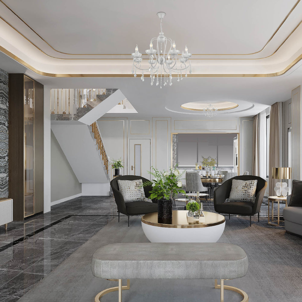 Living room kitchen bedroom use of Versailles Elegance Crystal Swan Chandelier Ceiling Light | TEKLED 159-17970