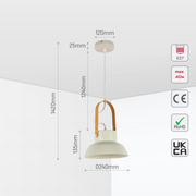 Size and certifications of Versatile Narvik Nordic Cone Pendant Light 150-18418