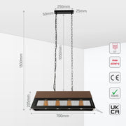 Size and tech specs of VersaTrend Island Chandelier | Mesh & Fence Dual Styles | Industrial-Modern Blend | TEKLED 158-19962