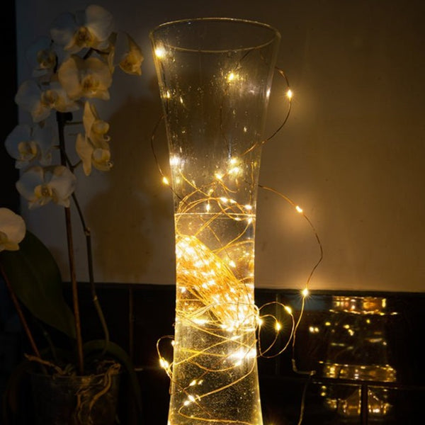 Mensa 2 Sets of Micro-LED 100 LEDs 10m with Battery Pack & USB Cable Warm WhiteÃ‚Â¬Ã¢â‚¬Â LED String Fairy Light in indoor use
