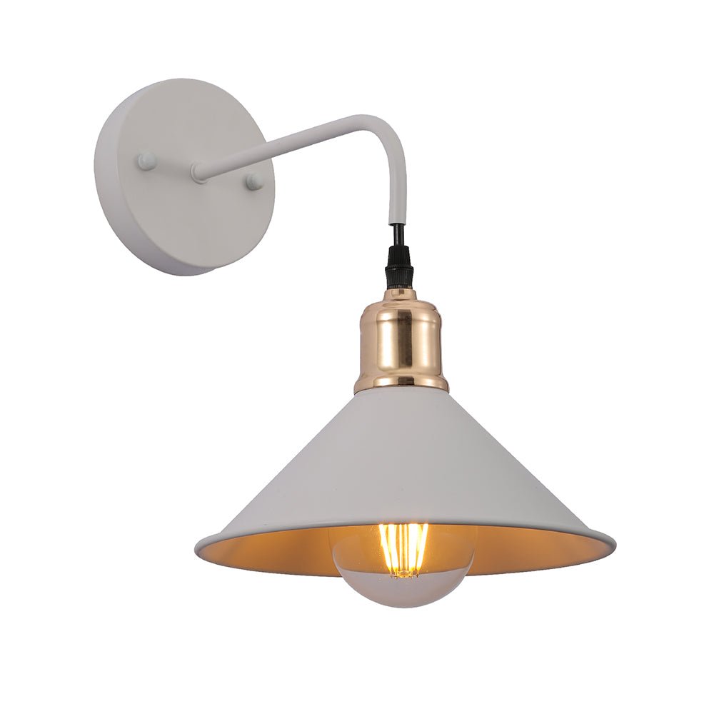 Main image of White Metal Funnel Suspended Wall Light with E27 Fitting